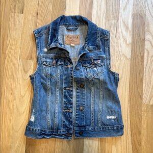 Hollister Blue Denim Vest
